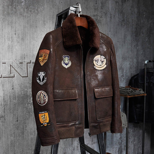 B-6 Short Sheepskin Leather and Fur