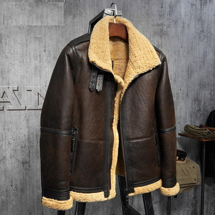 B-3 Style Leather and Wool